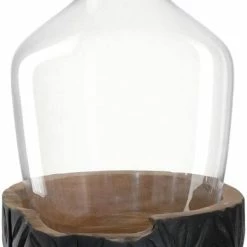 Aktion 🛒 Coupon 👍 Leonardo Vase Mit Holzsockel CASOLARE 33 Cm Schwarz 🤩 🌟