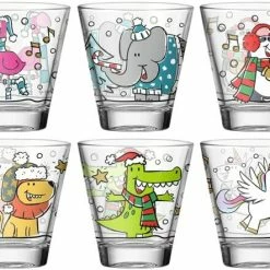 Neu 🌟 Budget 😉 Leonardo Trinkglas BAMBINI 6 Stück Sortiert 215 Ml Natale 🔔 ⭐