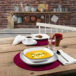 Neu ???? Schlussverkauf ???? Seltmann Weiden Lido Black Line Tafelservice 12-teilig Eckig ???? ???? -BERNDES-Shop 33 10826 kombi 30 tlg D eck 01 1