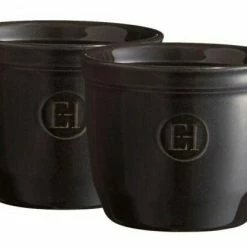 Coupon 🎁 Schlussverkauf ✨ Emile Henry Töpfchen Nr. 8 In Fusain, 2er Set 🔔 😍