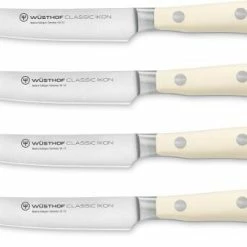 Billig ⌛ Auslauf 🔥 Wüsthof Steakmessersatz Classic Ikon Crèmeweiß, 4-teilig 🛒 🤩